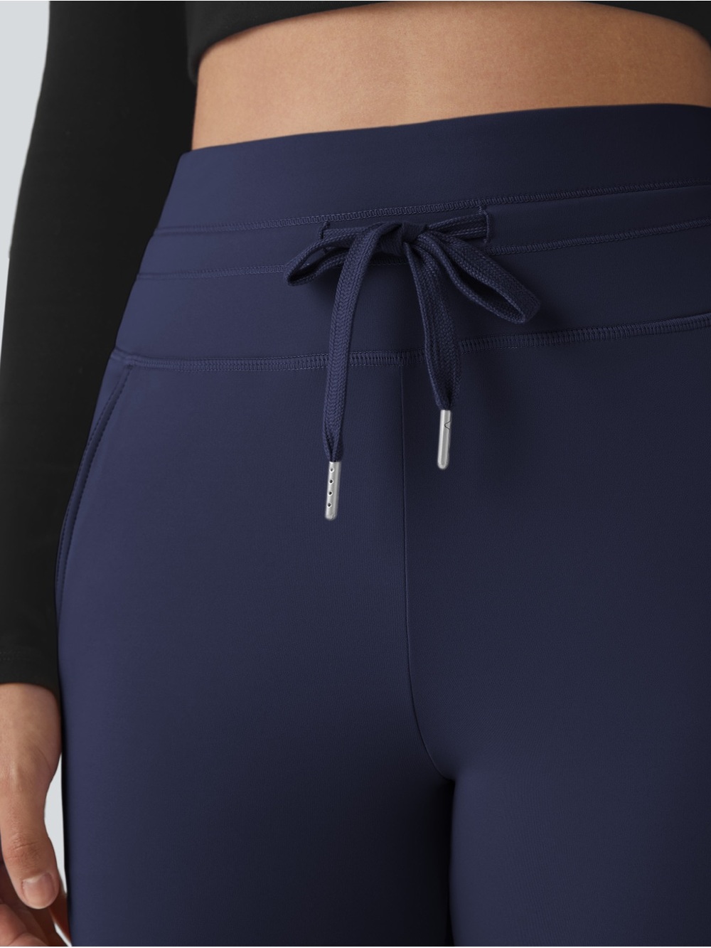 NWT Halara SoftlyZero Plush High Waisted Drawstring Pocket Leggings Navy Small - Picture 4 of 6